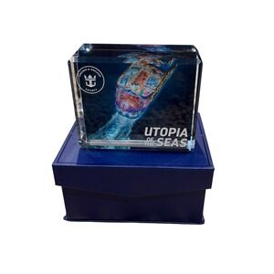 Royal Caribbean Utopia of the Seas Crystal Block Crown & Anchor Award NIB